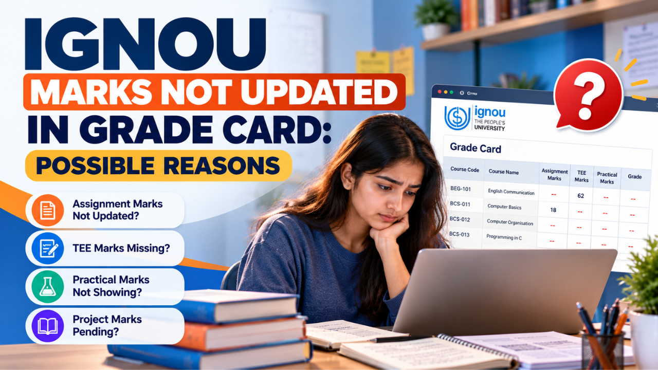 IGNOU Marks Not Updated in Grade Card: Possible Reasons