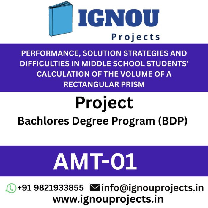 BDP-AMT-01 PERFORMANCE, SOLUTION STRATEGIES AND DIFFICULTIES IN MIDDLE SCHOOL STUDENTS’ CALCULATION OF THE VOLUME OF A RECTANGULAR PRISM