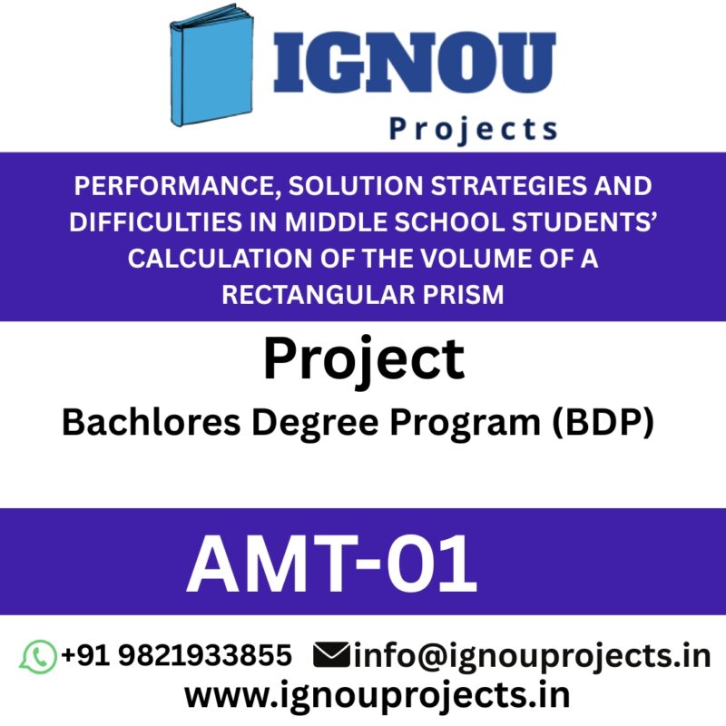 BDP-AMT-01 PERFORMANCE, SOLUTION STRATEGIES AND DIFFICULTIES IN MIDDLE SCHOOL STUDENTS’ CALCULATION OF THE VOLUME OF A RECTANGULAR PRISM
