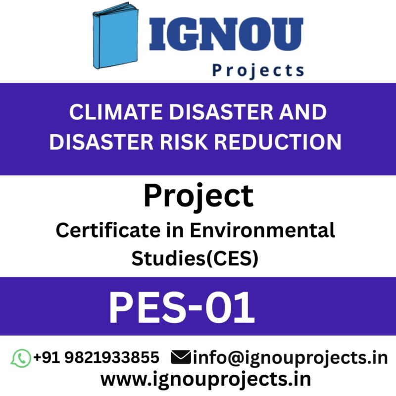 CES-PES-01 CLIMATE DISASTER AND DISASTER RISK REDUCTION