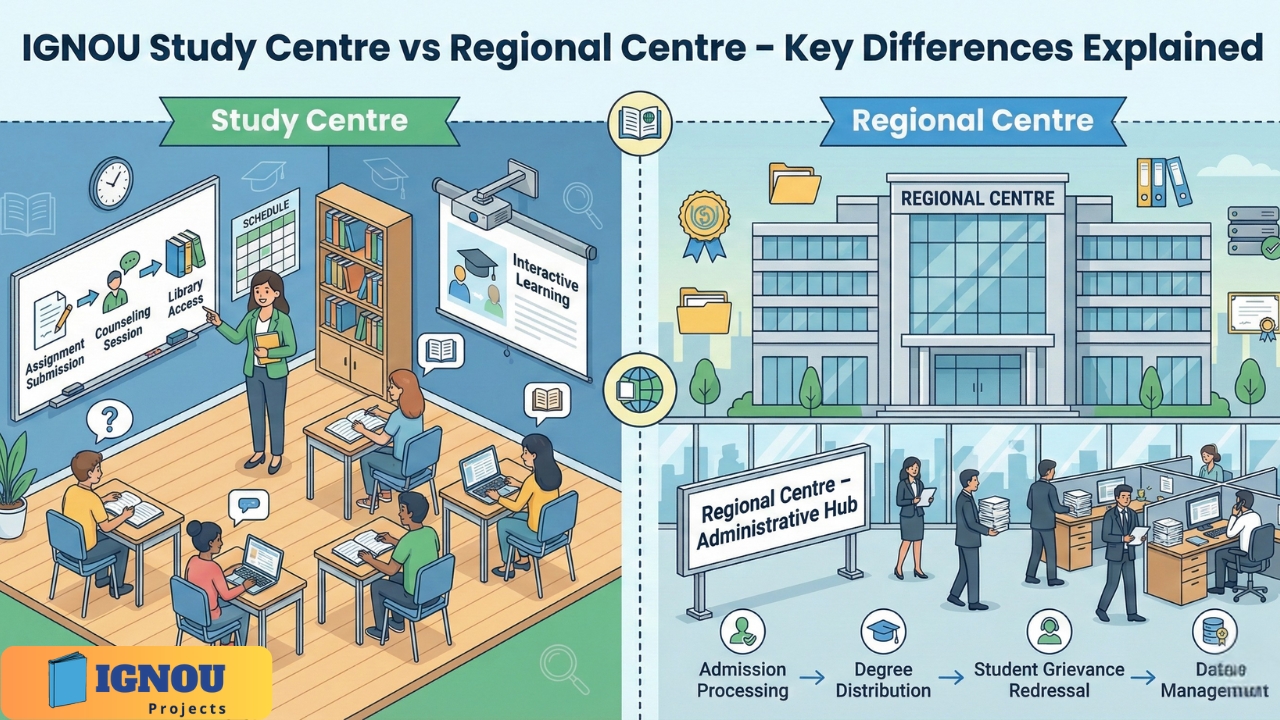 IGNOU Study Centre vs Regional Centre: Difference Explained