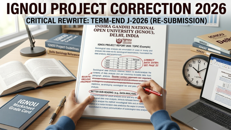 IGNOU Project Correction Process Explained (2026 Step-by-Step Guide)