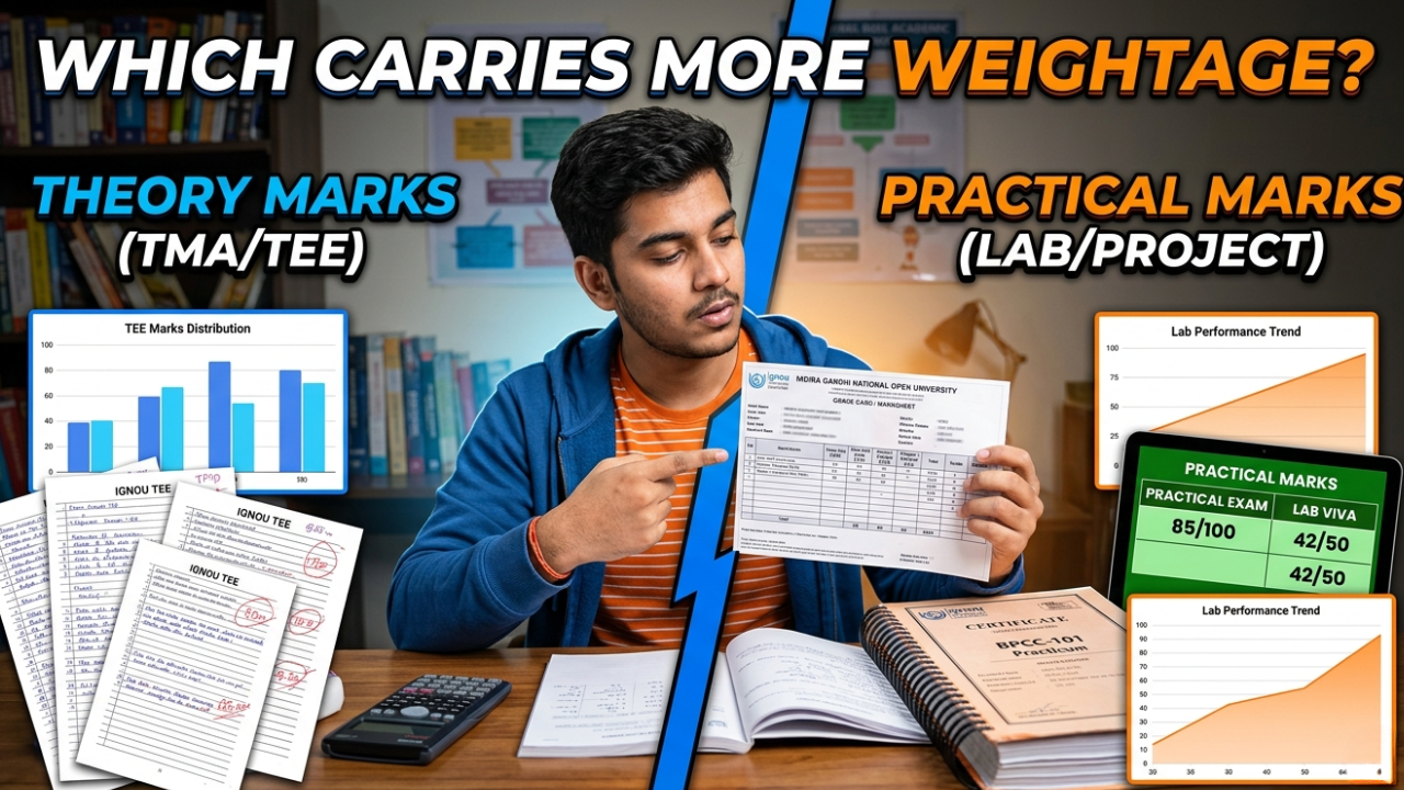 IGNOU Practical Marks vs Theory Marks Weightage 2026: Complete Evaluation System Explained
